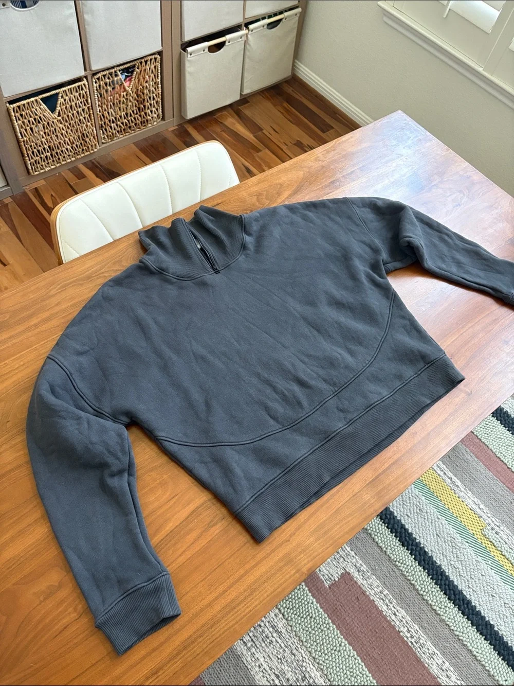 Outdoor Voices Dark Gray Long Sleeve Nimbus 1/4 Zip Pullover Sweatshirt Large
